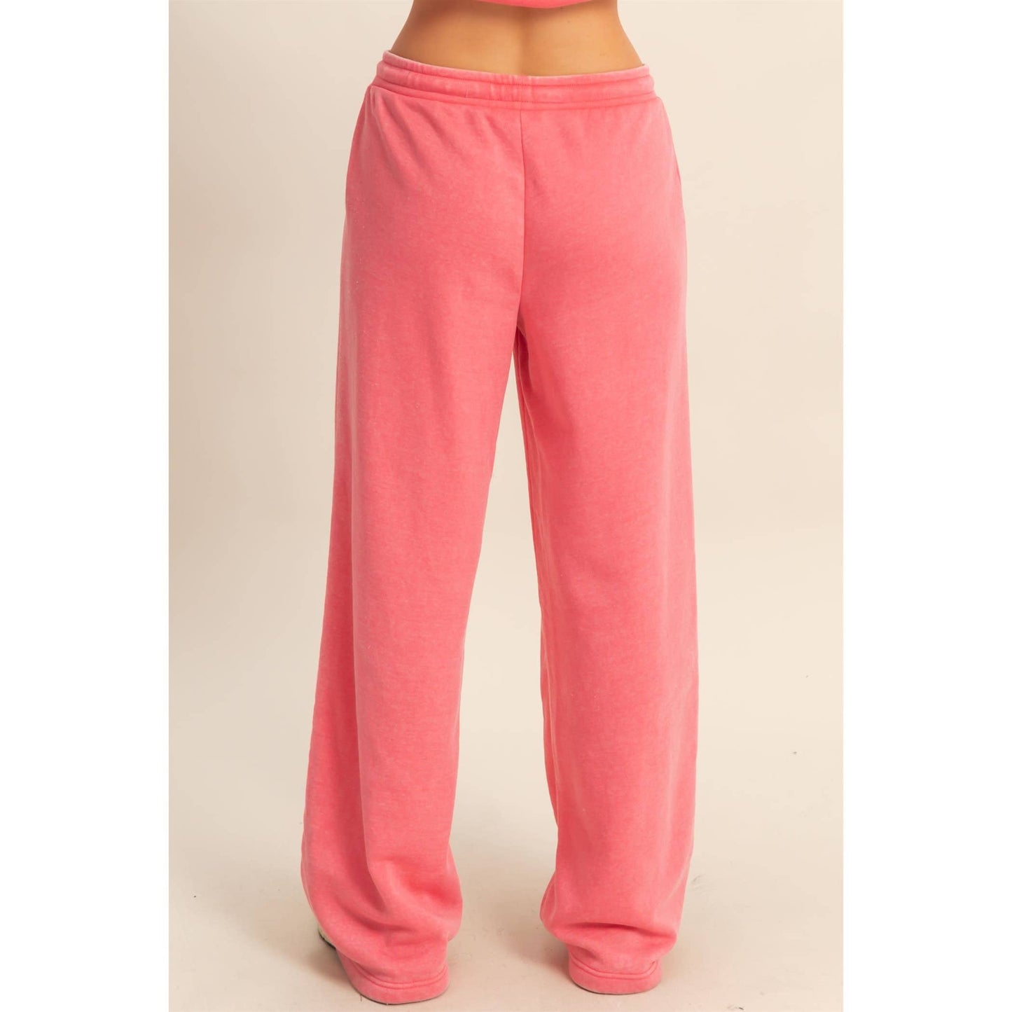 High-Waist Drawstring Pintuck Pants: DARK TAUPE / S-M-L(2-2-2)