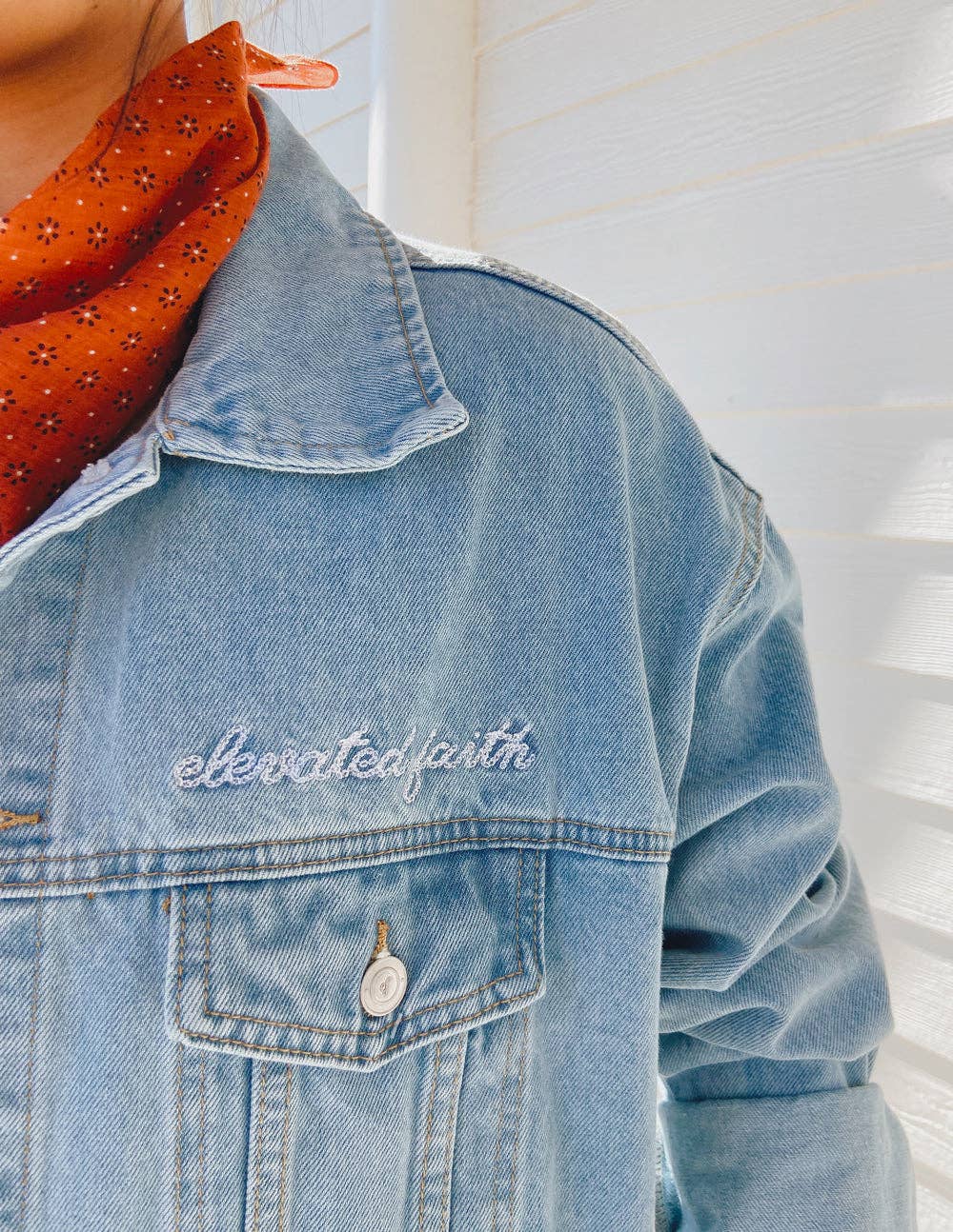 What a Friend In Jesus Denim Jacket: XL