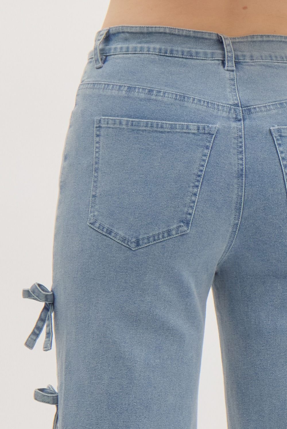 "Austin" Cropped Denim Pant with Bows