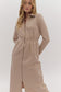 "Diane" Almond Long Sleeve Midi Dress