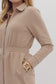 "Diane" Almond Long Sleeve Midi Dress