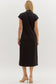 Bella - Black Mock Turtleneck Midi Dress