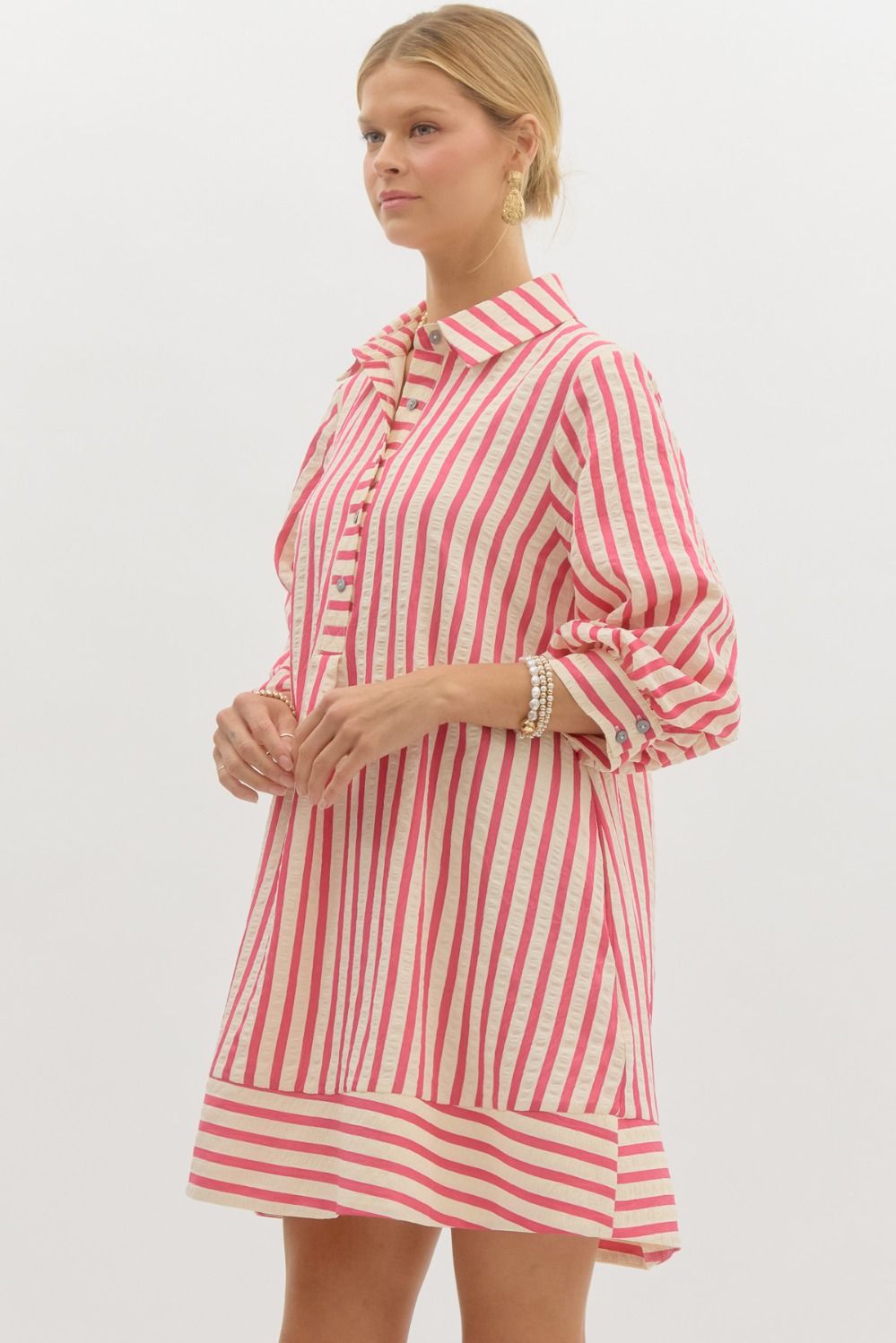 "Mason" Pink Striped Dress