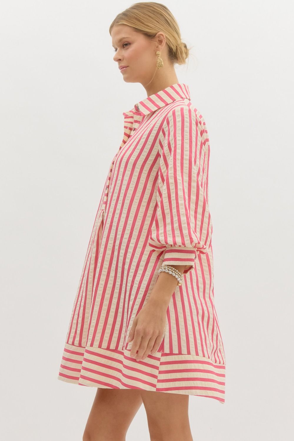 "Mason" Pink Striped Dress