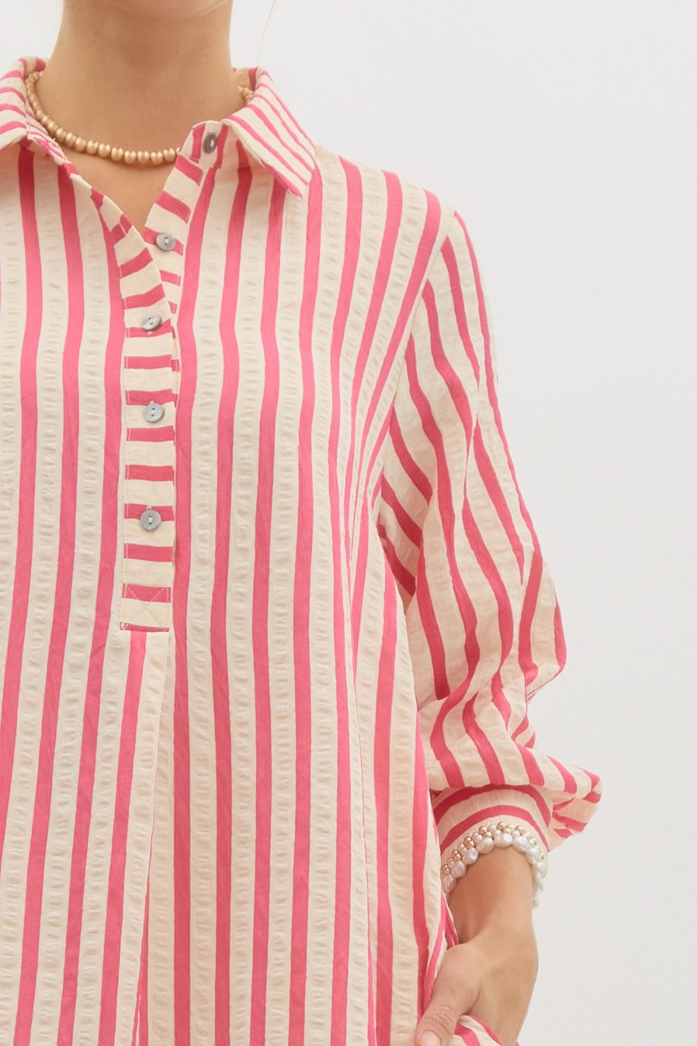 "Mason" Pink Striped Dress