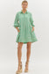 "Molly" Green Striped Dress