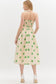 "Katy" Green Polka Dot Midi Dress