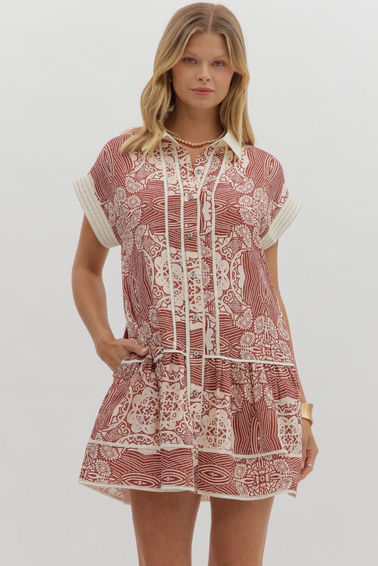 Hannah Abstract Short Dress