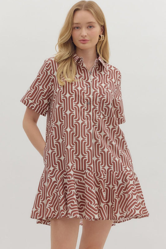 Abstract Pattern Mini Dress