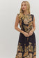 Susie Floral Black Midi Dress