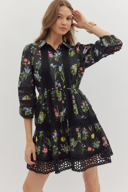 Gigi Floral and Lace Dress
