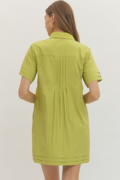 Fran Solid Pleated Dress