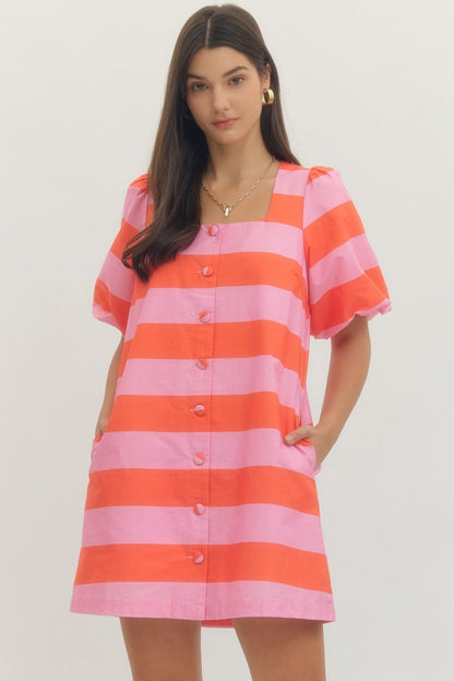 Mara Bold Stripe Mini Dress