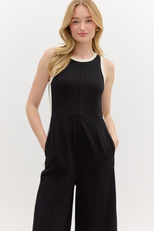 Solid Jersey Knit Jumpsuit