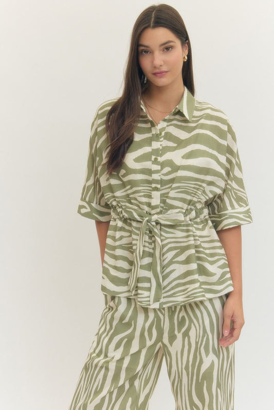 Marna Zebra Print Top