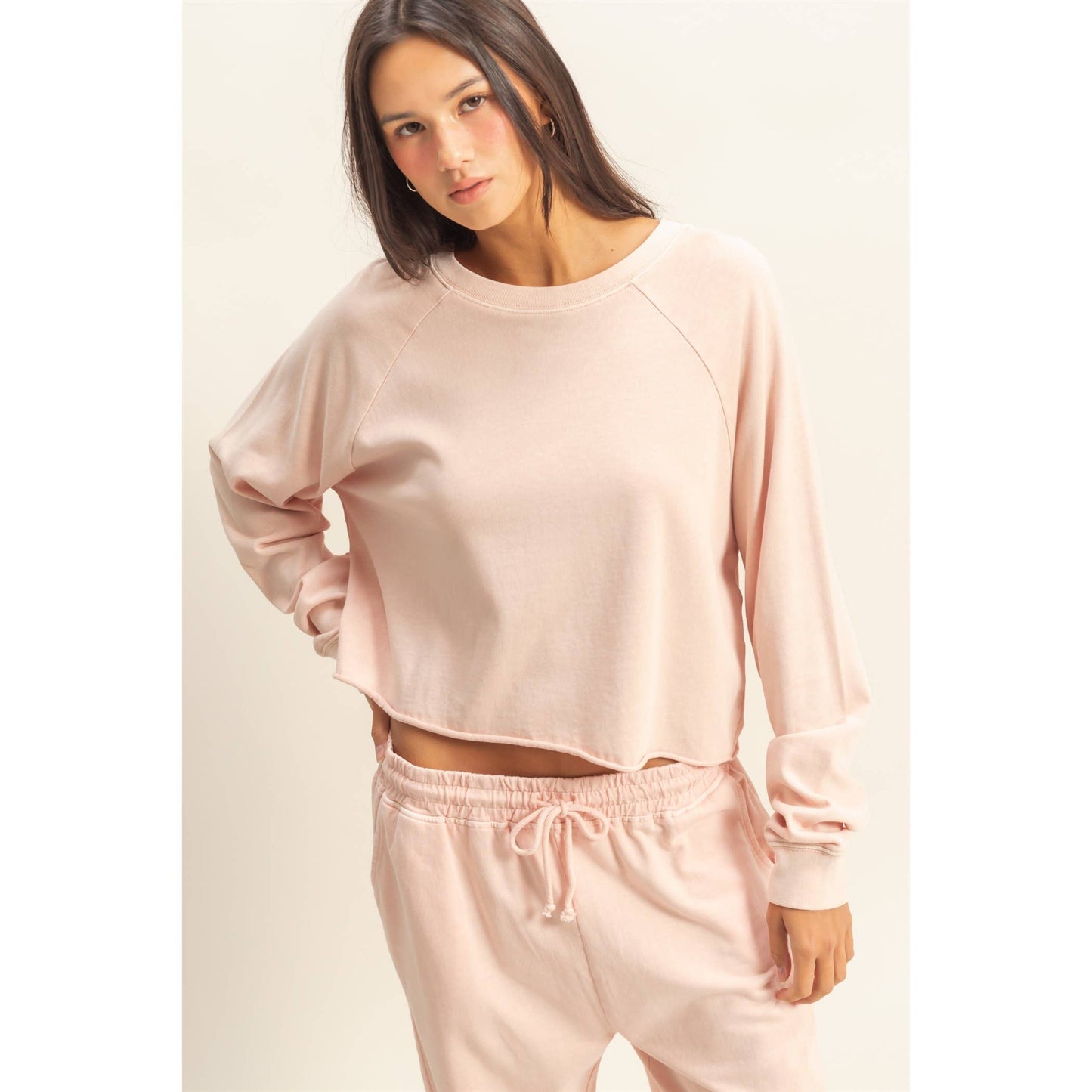 Raglan Long Sleeve Top: BANANA CREAM