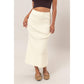 Ribbed Knit Midi Skirt: CREAM / S-M-L(2-2-2)
