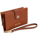 Ellen Tracy Double Compartment Saffiano Zip Around Indexer Wallet: 025-STONE