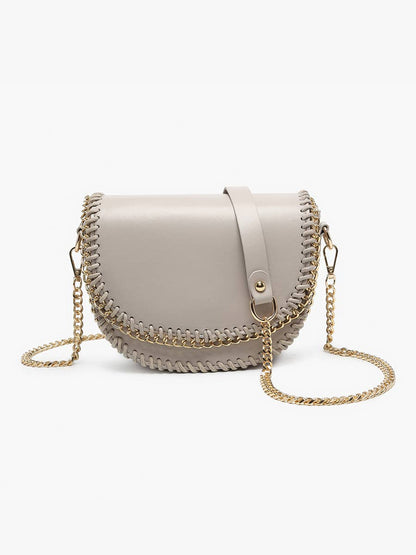 Istanbul Gold Chain Trim Crossbody | JN2561 : Greige
