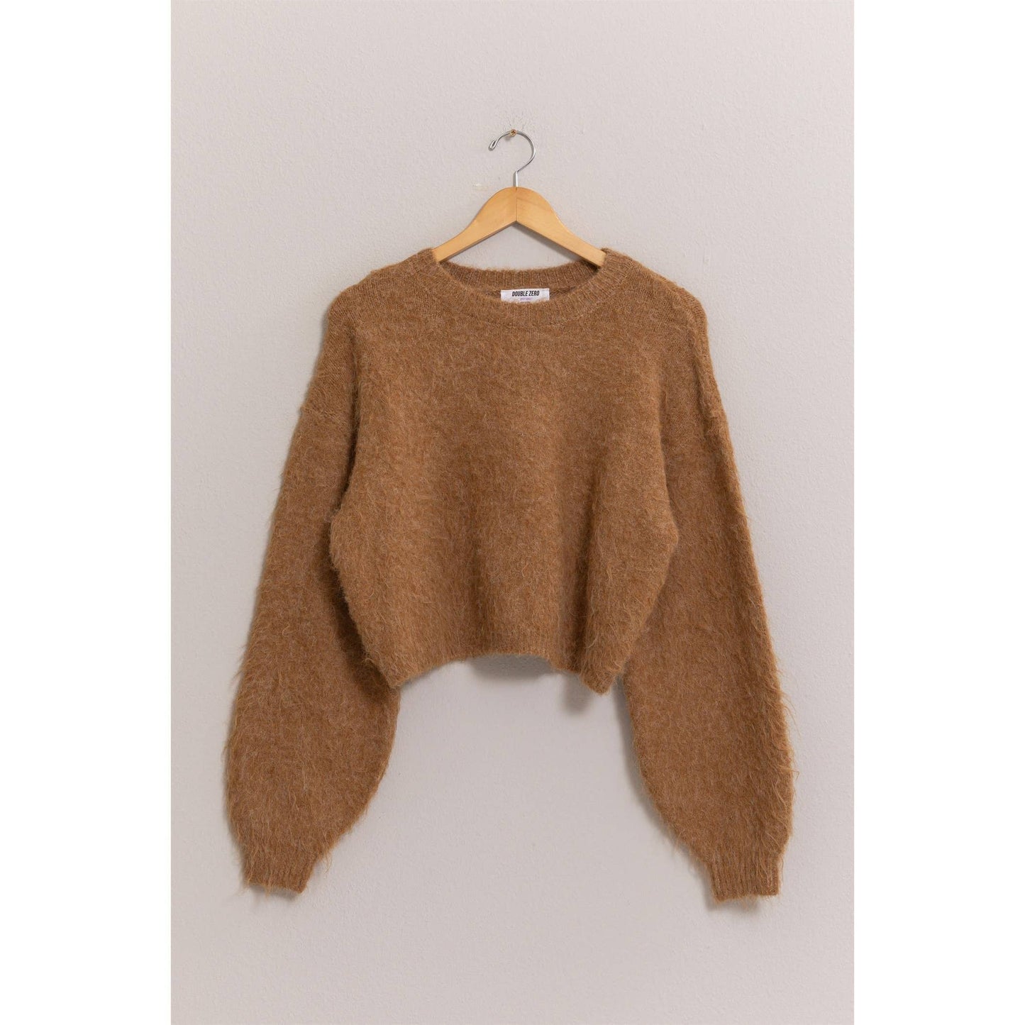 Wool Blend Cropped Sweater: LIGHT GREEN / S-M-L(2-2-2)