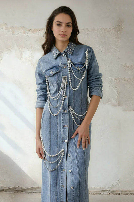 Denim & Pearls Dress