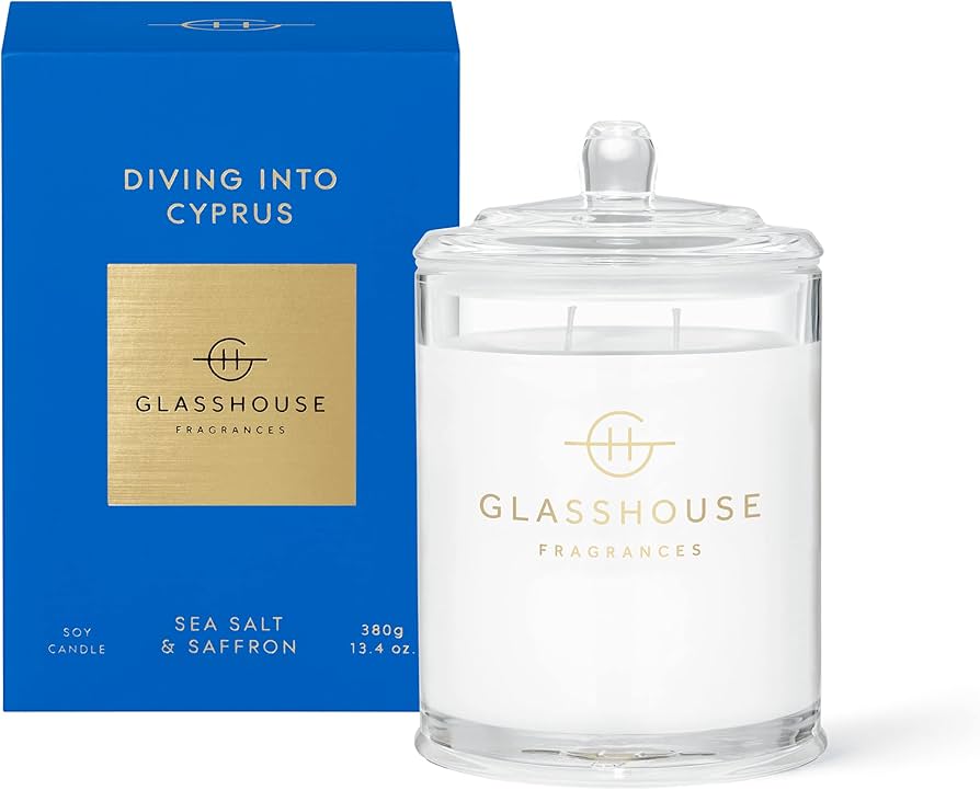 Glasshouse 13.4 Oz Candle Diving Into Cyprus - The Perfect Gift Shop & Boutique