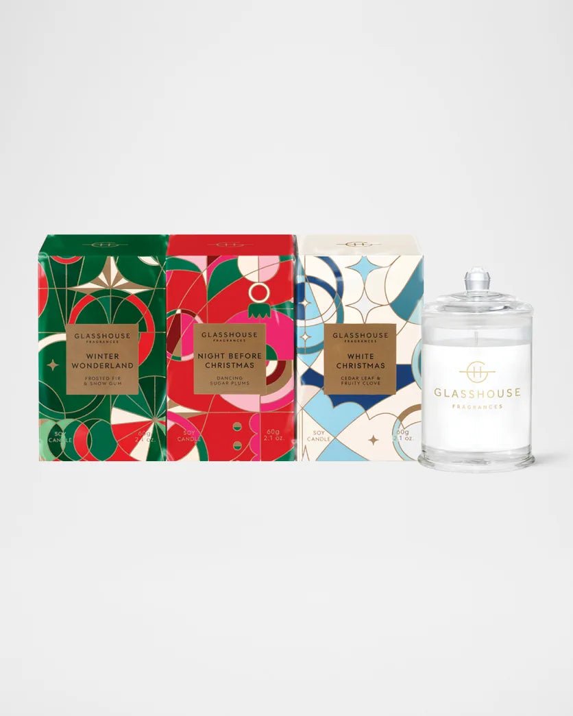 Glasshouse Candle Trio - Winter Wonderland, Night Before Christmas, and White Christmas - The Perfect Gift Shop & Boutique