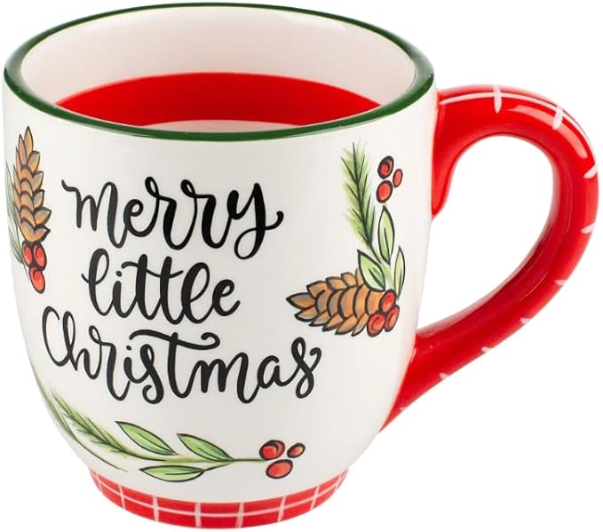 Glory Haus Holiday Season Christmas Mug, Hand Painted 16oz Ceramic, (Merry Little Christmas) - The Perfect Gift Shop & Boutique