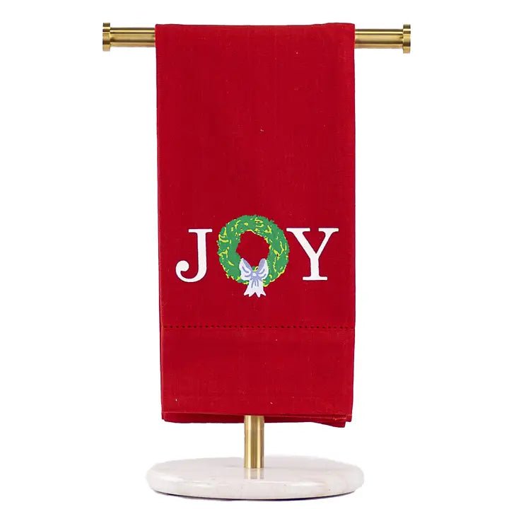 Grand Joy Wreath Hemstitch Holiday Hand Towel - The Perfect Gift Shop & Boutique