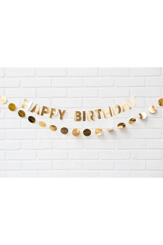 Happy birthday banner gold - The Perfect Gift Shop & Boutique