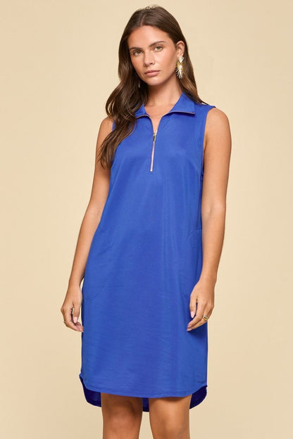 Quarter-Zip Sleeveless Dress
