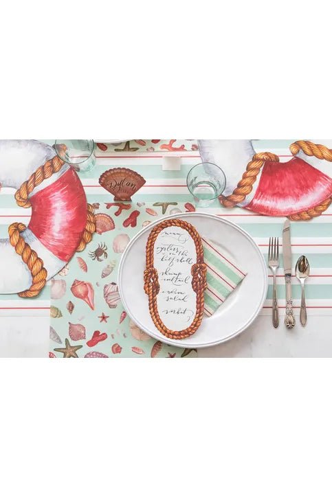 Hester and Cook - "Seafoam and Red Awning Stripe" Table Runner - The Perfect Gift Shop & Boutique