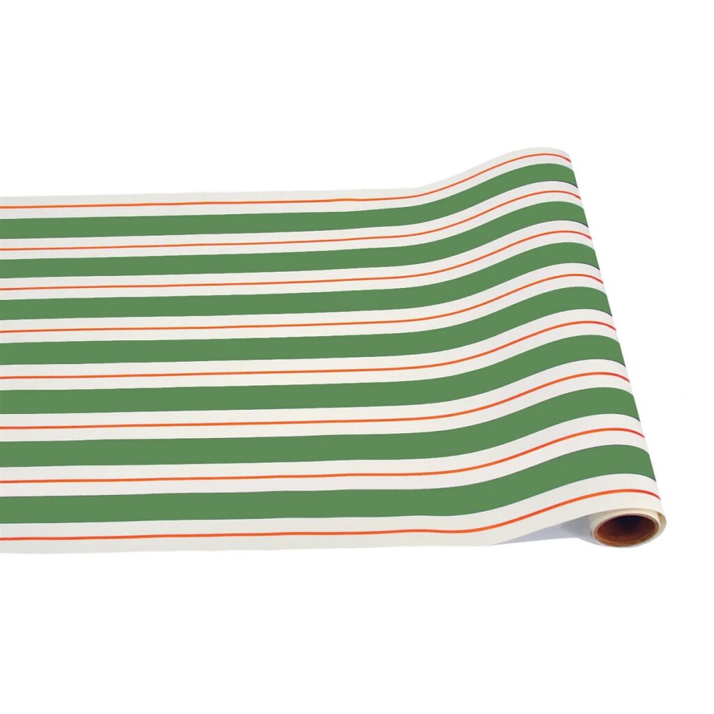 Hester & Cook - Dark Green and red Stripe Table Runner - The Perfect Gift Shop & Boutique