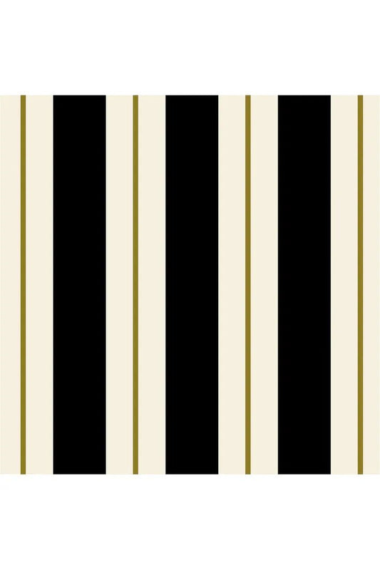 Hester & Cook - Kitchen Papers - Black & Gold Awning Stripe Guest Napkin - The Perfect Gift Shop & Boutique