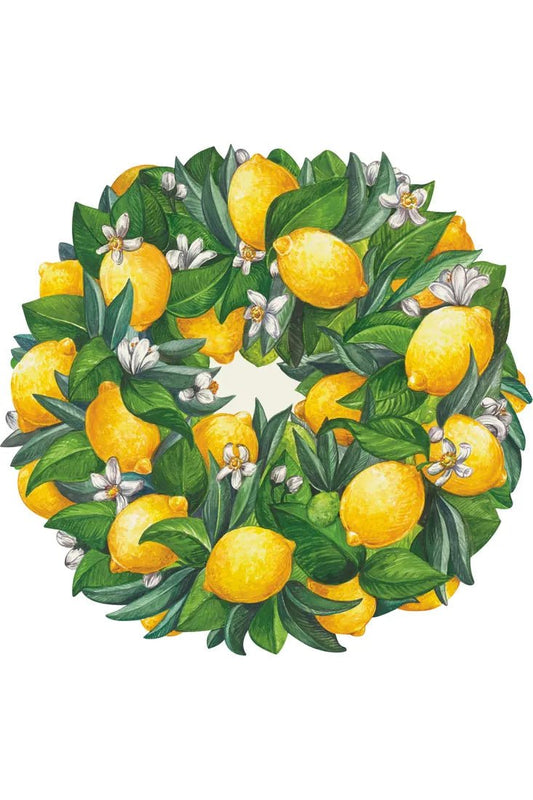 Hester & Cook - Kitchen Papers - Die Cut Lemon Wreath Placemat - The Perfect Gift Shop & Boutique