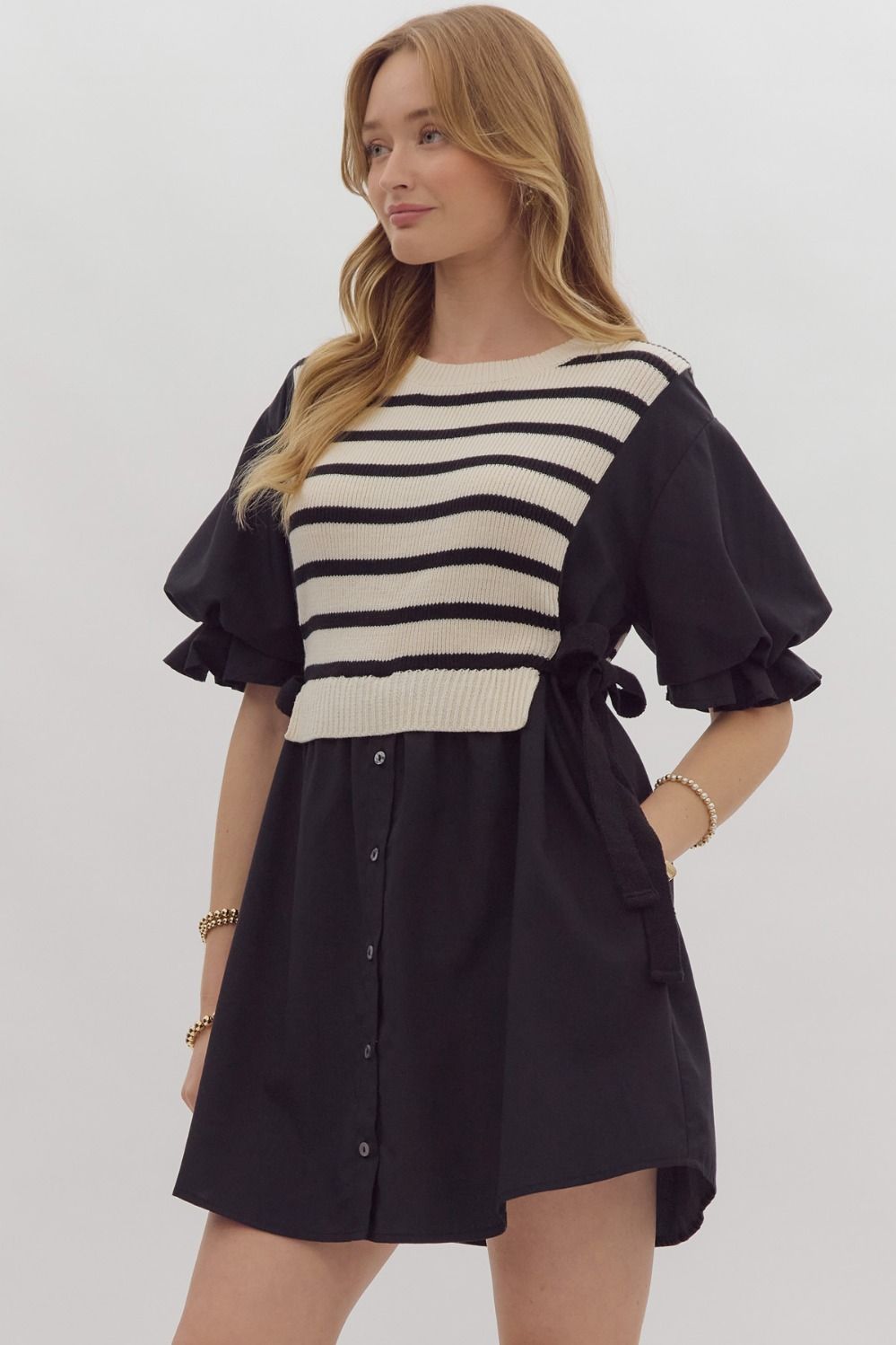 "Janet" Striped Mini Dress - The Perfect Gift Shop & Boutique