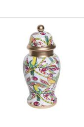 Jaye’s Studio - Bamboo Birds Enameled Ginger Jar - The Perfect Gift Shop & Boutique