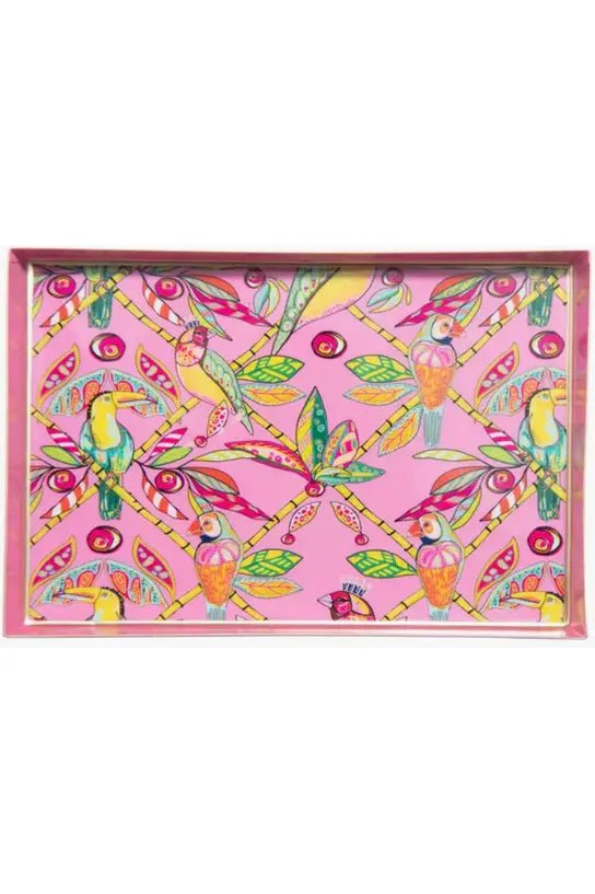 Jaye’s Studio - Bamboo Birds Enameled Oliver Tray 8x12 - The Perfect Gift Shop & Boutique