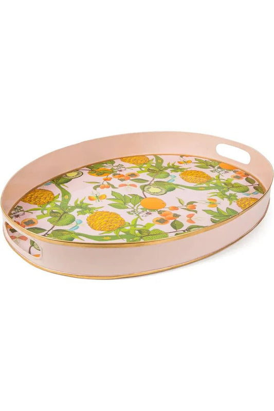 Jaye's Studio - Pineapple Gardens Enameled Oval Tray 14 x 20 - The Perfect Gift Shop & Boutique