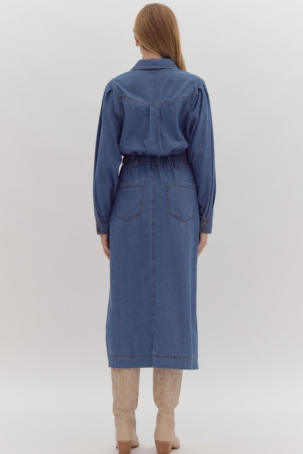 "Jordan" Denim Midi Dress - The Perfect Gift Shop & Boutique