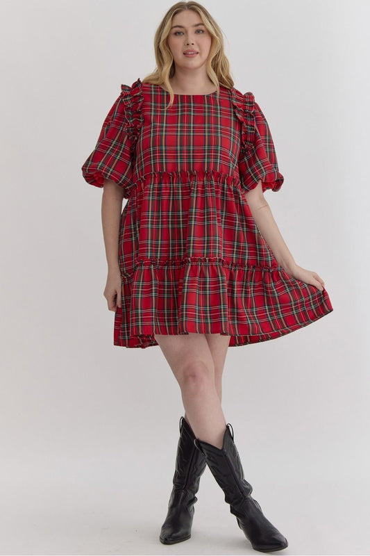 "Judy" Plaid Plus Size Holiday Dress - The Perfect Gift Shop & Boutique
