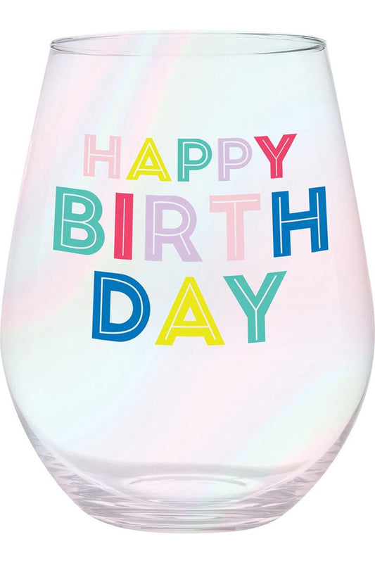 Jumbo stemless wine glass - happy birthday - The Perfect Gift Shop & Boutique