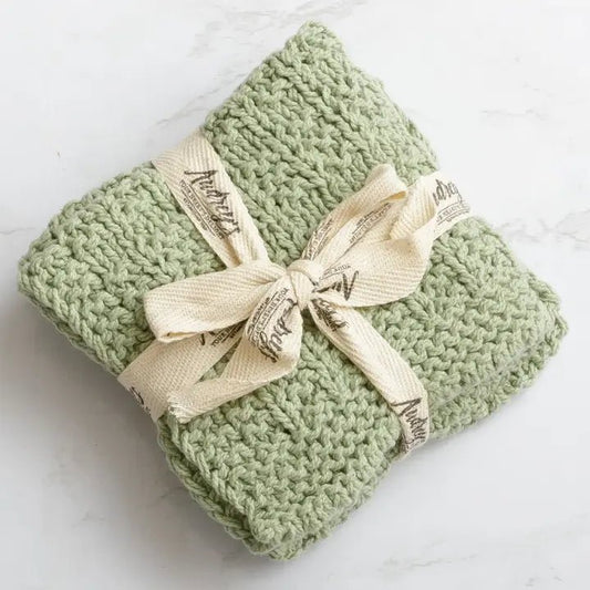 Knitted Dish Cloth Set - Sage (PK/2) - The Perfect Gift Shop & Boutique