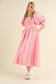 "Elizabeth" Pink Pleated Dress