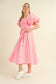 "Elizabeth" Pink Pleated Dress