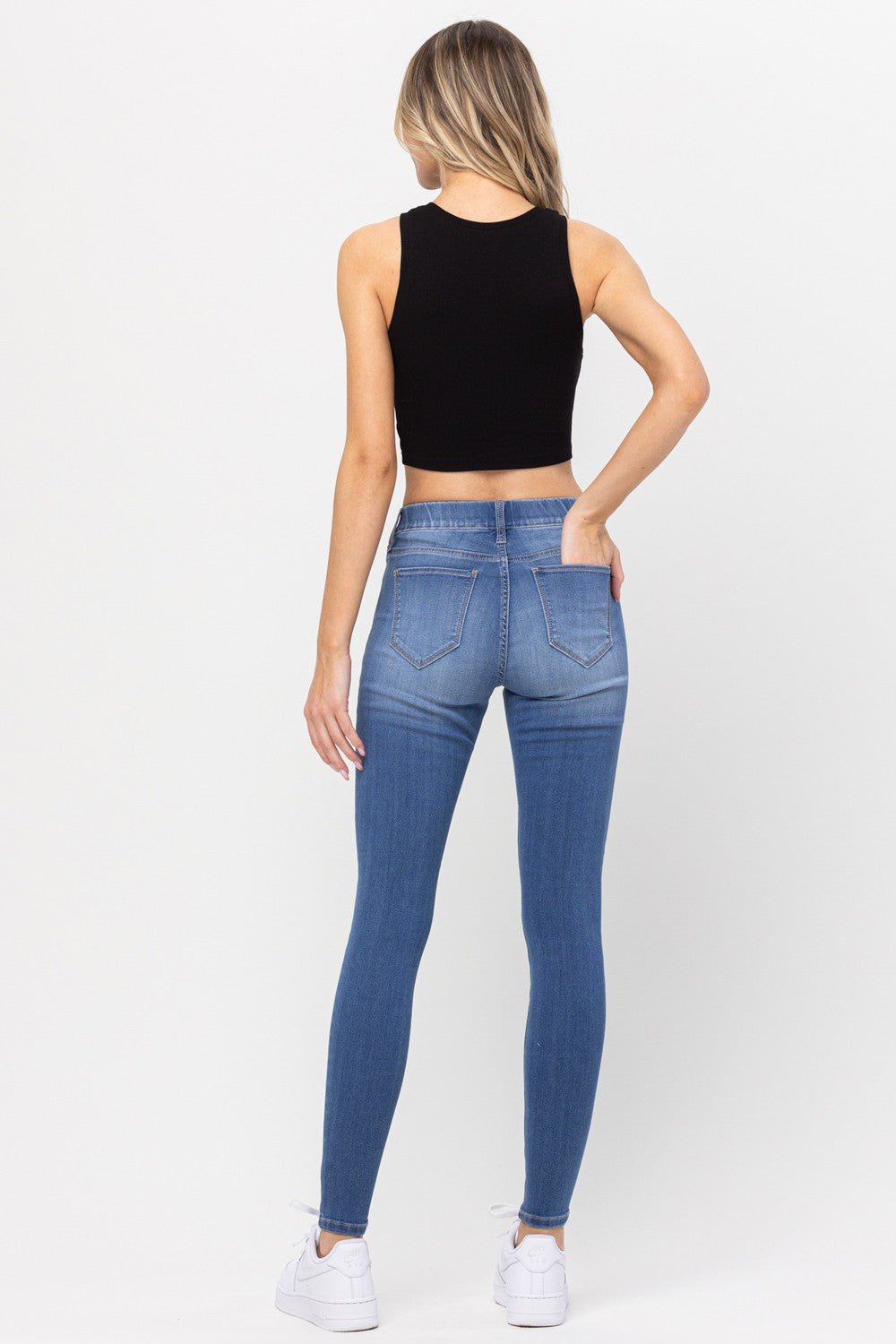 Mid Rise Pull On Skinny Jeans - The Perfect Gift Shop & Boutique