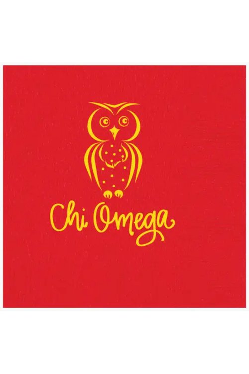 Natalie Chang Chi Omega Beverage Napkins - The Perfect Gift Shop & Boutique