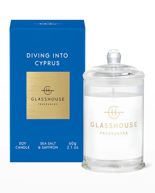 Glasshouse Fragrances 2.1 Oz Candle Diving Into Cyprus