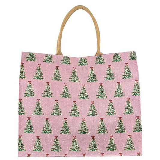 Noelle Tree Carryall Holiday Tote Light Pink/Multi 22x19x8 - The Perfect Gift Shop & Boutique