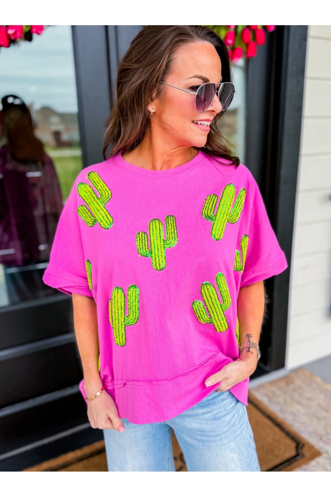 Oversize Cactus Tee - The Perfect Gift Shop & Boutique